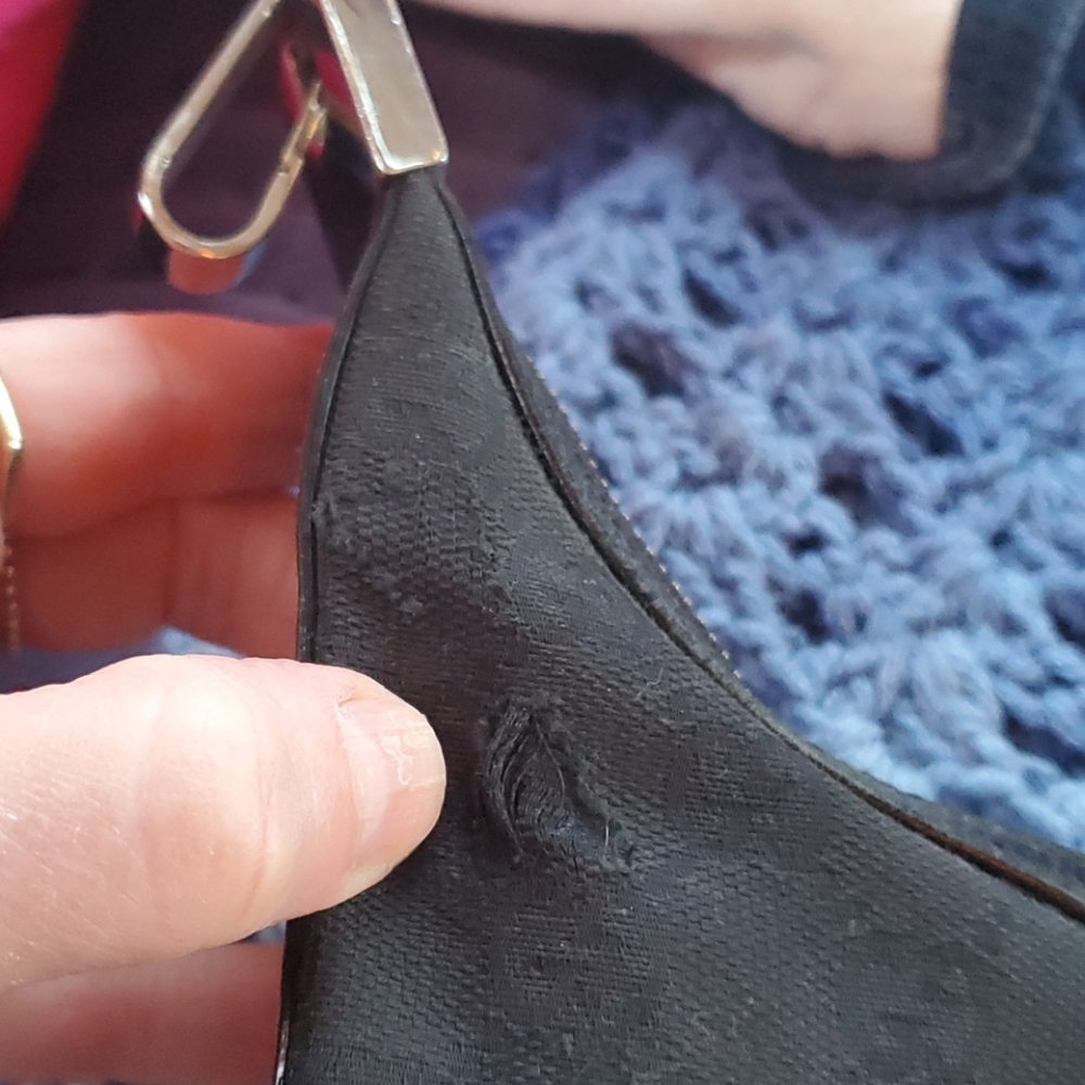 Authentic Gucci bag, black leather & fabric - used - Picture 5 of 16